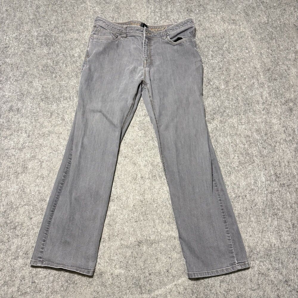 prAna Bridger Breathe Jeans Mens 38x32 Gray Slim Straight Stretch Climbing Pants